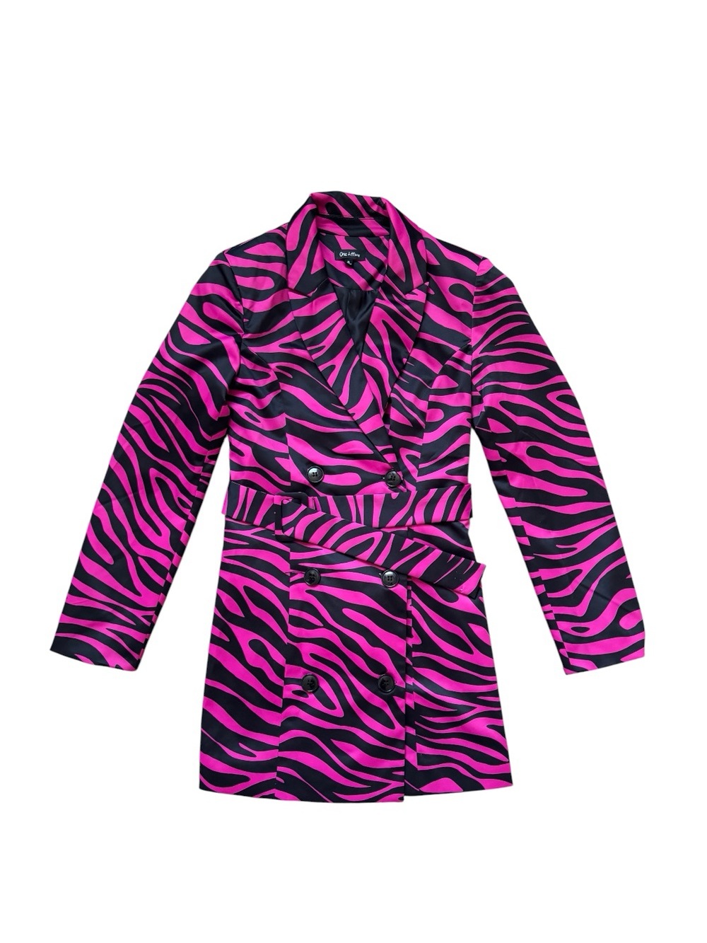 pink zebra print blazer coat/ dress